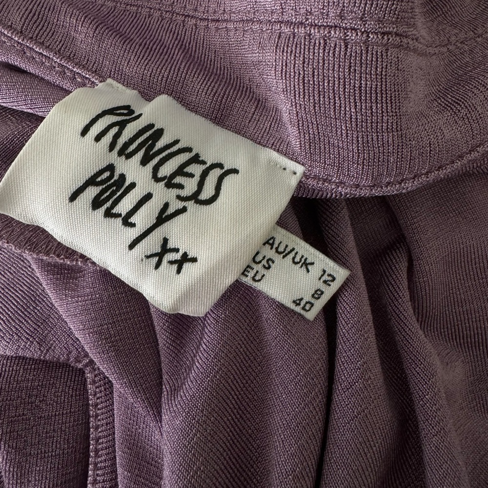 Princess Polly Purple Party Time Retro Oversized Faux Wrap Mini Dress Size 8 - Picture 6 of 11